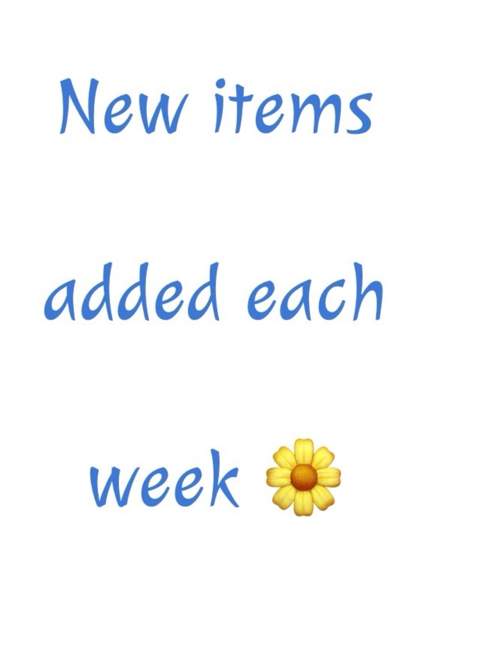 New Items Added Each Week
